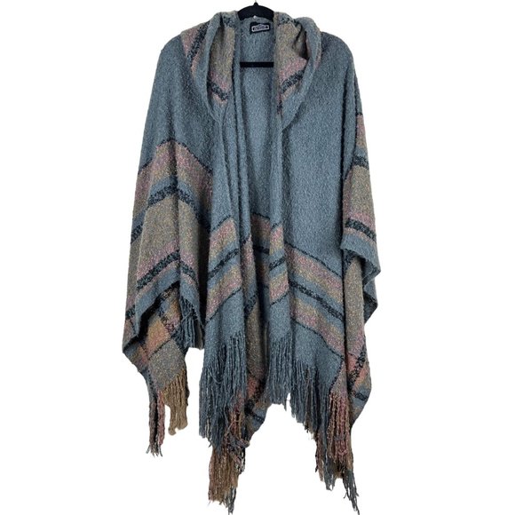 Angie Accessories - ANGIE Hooded Grey Scarf Shawl One Size Blanket Scarf
